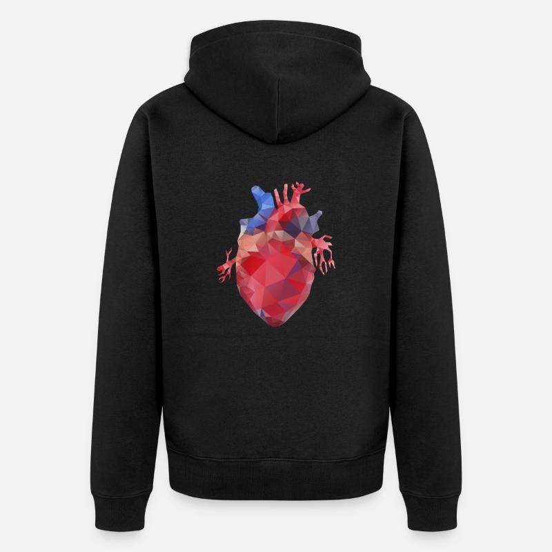 Coeur bas poly - Veste à capuche bio Premium Unisexe - noir