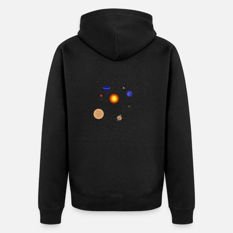 Weltall - Unisex Premium Bio Zip Hoodie - Schwarz