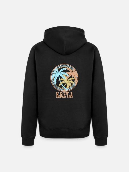 Kreta - Unisex Premium Bio Zip Hoodie - Schwarz