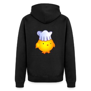 poussin cuisinier.png - Veste à capuche bio Premium Unisexe - noir - Dos - Nico (187cm)