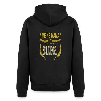 Mom is Guardian Angel Mother's Day - Unisex Premium Organic Zip Hoodie - black - Back - Nico (187cm)