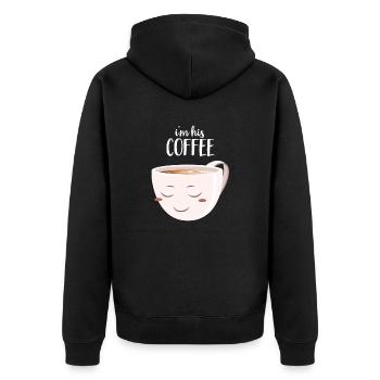 I'm His Coffee | I'm Her Donut (Part 2) - Veste à capuche bio Premium Unisexe - noir - Dos - Nico (187cm)