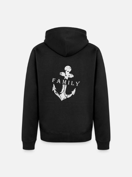 Anker - Unisex Premium Bio Zip Hoodie - Schwarz