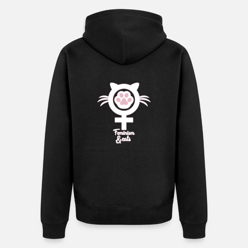 Chats de féminisme - Veste à capuche bio Premium Unisexe - noir