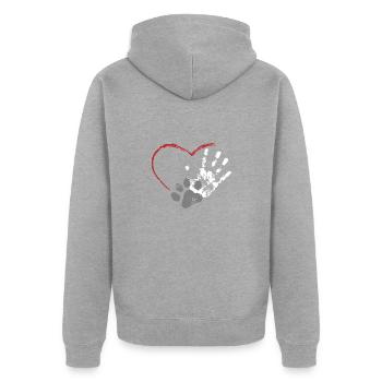 Propriétaires de chiens - Veste à capuche bio Premium Unisexe - gris chiné - Dos - Nico (187cm)