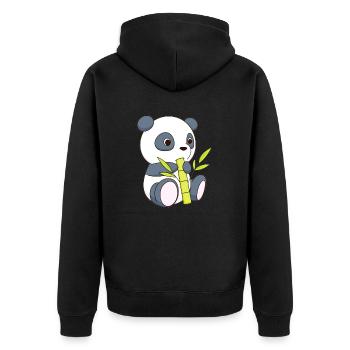 ours panda avec tige de bambou - Veste à capuche bio Premium Unisexe - noir - Dos - Nico (187cm)