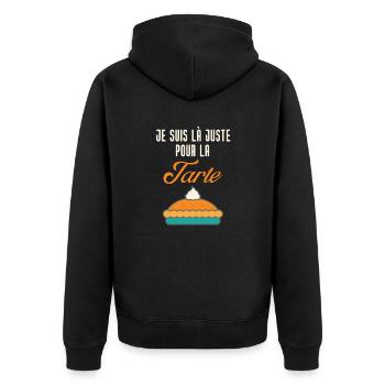 Je suis là juste pour la tarte - Veste à capuche bio Premium Unisexe - noir - Dos - Nico (187cm)