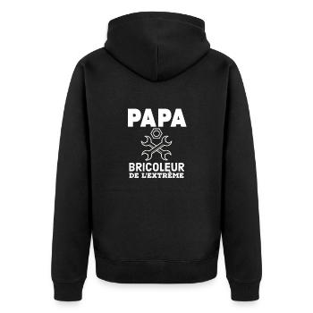 Papa bricoleur de l'extrême - Veste à capuche bio Premium Unisexe - noir - Dos - Nico (187cm)