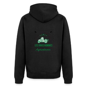 Agriculteurs - Veste à capuche bio Premium Unisexe - noir - Dos - Nico (187cm)