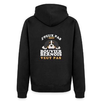 Mon bouvier bernois ne veut pas - Veste à capuche bio Premium Unisexe - noir - Dos - Nico (187cm)