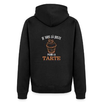 Je suis là juste pour la tarte - Veste à capuche bio Premium Unisexe - noir - Dos - Nico (187cm)