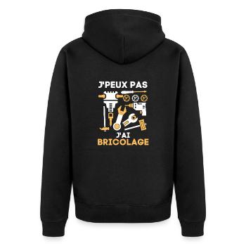 Bricoleur bricolage bricoler - Veste à capuche bio Premium Unisexe - noir - Dos - Nico (187cm)