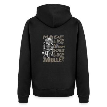 Motorcycle Biker Chopper Custom Bike - Unisex Premium Organic Zip Hoodie - black - Back - Nico (187cm)