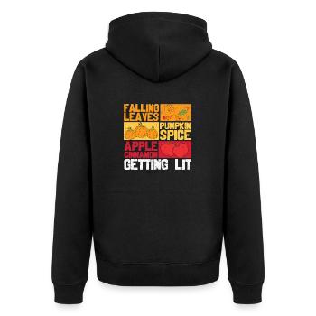 Thanksgiving Getting Lit - Unisex Premium Organic Zip Hoodie - black - Back - Nico (187cm)