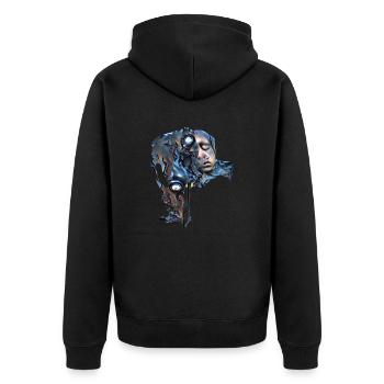 Seltsames Metallding - Unisex Premium Bio Zip Hoodie - Schwarz - Hinten - Nico (187cm)