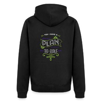 awesome bday girlsgolf fun happy golfjersey - Unisex Premium Bio Zip Hoodie - Schwarz - Hinten - Nico (187cm)