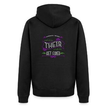 birthday present celestial conspiracy fun planets - Unisex Premium Bio Zip Hoodie - Schwarz - Hinten - Nico (187cm)