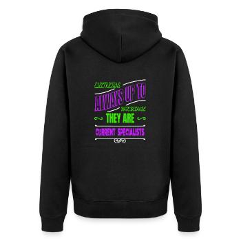 birthday present idea retired socket statement - Unisex Premium Bio Zip Hoodie - Schwarz - Hinten - Nico (187cm)