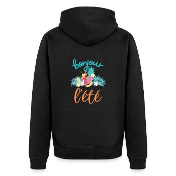 Bonjour l été - Veste à capuche bio Premium Unisexe - noir - Dos - Nico (187cm)