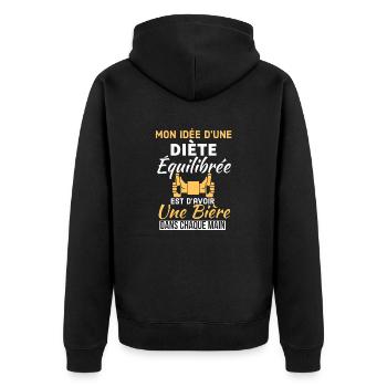 Humour bière 1 - Veste à capuche bio Premium Unisexe - noir - Dos - Nico (187cm)