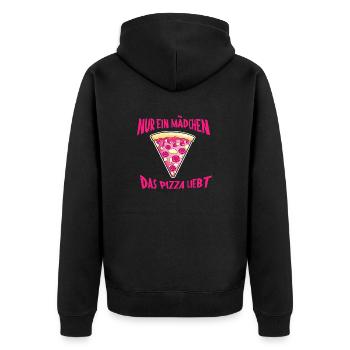 Nur ein Mنdchen, das Pizza liebt - Veste à capuche bio Premium Unisexe - noir - Dos - Nico (187cm)