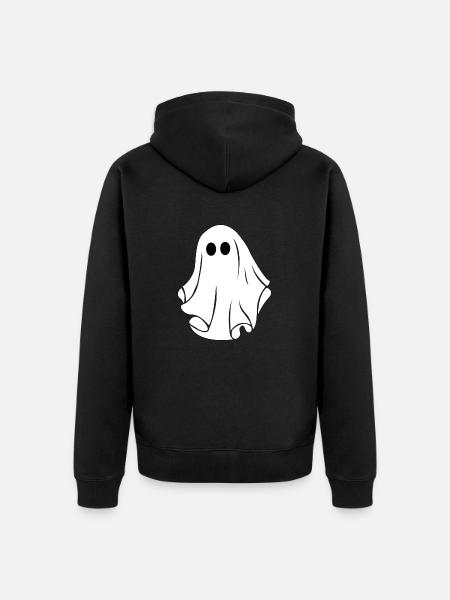 GHOST BOO... - Unisex Premium Organic Zip Hoodie - black