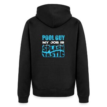 Pool Guy Cleaner Pool Service My Job Is Splash - Unisex Premium Bio Zip Hoodie - Schwarz - Hinten - Nico (187cm)