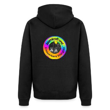 Atomkraft und Erneuerbare Energien - Unisex Premium Bio Zip Hoodie - Schwarz - Hinten - Nico (187cm)
