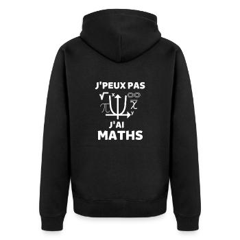Mathématiques 2 - Veste à capuche bio Premium Unisexe - noir - Dos - Nico (187cm)