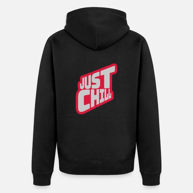 Just Chill Text Logo - Veste à capuche bio Premium Unisexe - noir