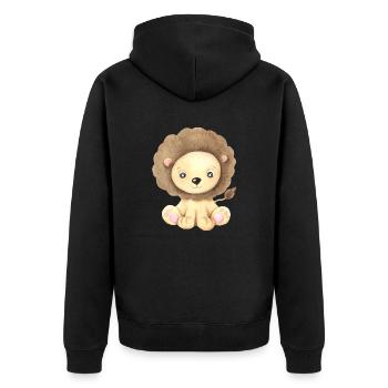 Mignon Lion Bébé Afrique Savannah Safari Roi Lion - Veste à capuche bio Premium Unisexe - noir - Dos - Nico (187cm)