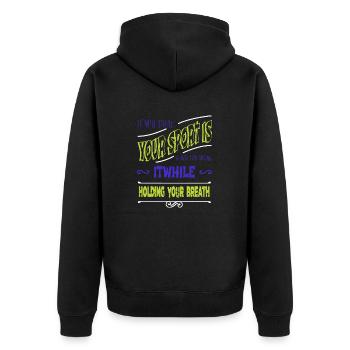 swim bike run swim team piscine intérieure apnée - Veste à capuche bio Premium Unisexe - noir - Dos - Nico (187cm)