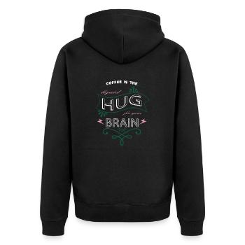 addicted cool gift idea funny quote gift coffee - Unisex Premium Bio Zip Hoodie - Schwarz - Hinten - Nico (187cm)