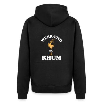 Weekend au Rhum 1 - Veste à capuche bio Premium Unisexe - noir - Dos - Nico (187cm)