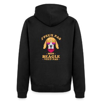 Mon beagle veut pas - Veste à capuche bio Premium Unisexe - noir - Dos - Nico (187cm)