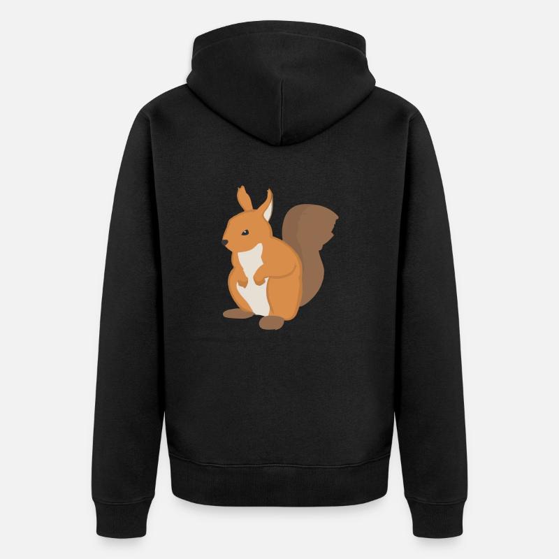 Idée cadeau d’illustration d’écureuil - Veste à capuche bio Premium Unisexe - noir