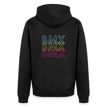 3 X BMX - Unisex Premium Organic Zip Hoodie - black - Back - Nico (187cm)