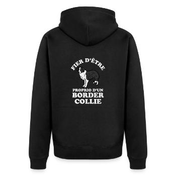 Chien de race border collie 2 - Veste à capuche bio Premium Unisexe - noir - Dos - Nico (187cm)