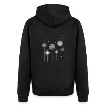 Schneeflocken-Pops - Unisex Premium Bio Zip Hoodie - Schwarz - Hinten - Nico (187cm)