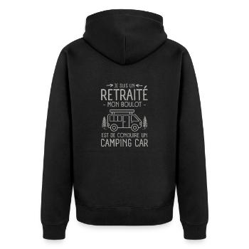 Retraité Camping car 2 - Veste à capuche bio Premium Unisexe - noir - Dos - Nico (187cm)