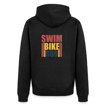 Triathlon Natation Course à pied Sports cyclistes - Veste à capuche bio Premium Unisexe - noir - Dos - Nico (187cm)