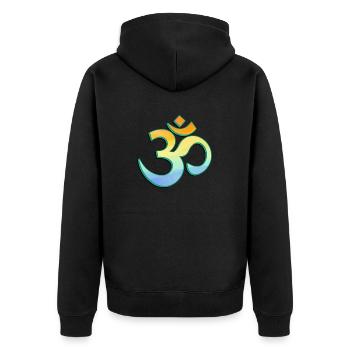 Om Symbol Yoga Praktizierende Yoga Lehrerin - Unisex Premium Bio Zip Hoodie - Schwarz - Hinten - Nico (187cm)
