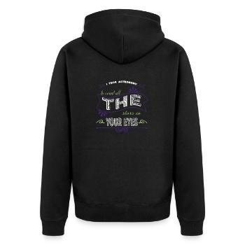 celestial birthday gift space ship funny quote - Unisex Premium Organic Zip Hoodie - black - Back - Nico (187cm)