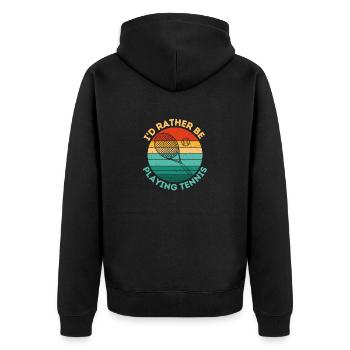 I'd rather be playng tennis - Unisex Premium Organic Zip Hoodie - black - Back - Nico (187cm)