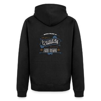 calendaring jokes mental health all people black - Unisex Premium Bio Zip Hoodie - Schwarz - Hinten - Nico (187cm)