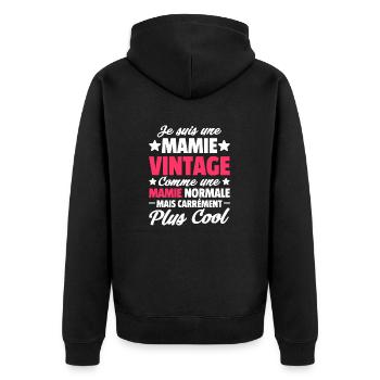 je suis une mamie vintage / humour grand-mère - Veste à capuche bio Premium Unisexe - noir - Dos - Nico (187cm)