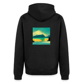 Beautiful nature - Unisex Premium Organic Zip Hoodie - black - Back - Nico (187cm)