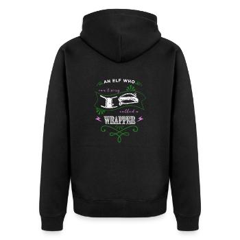 funny quote present fun christmas tree funny happy - Unisex Premium Bio Zip Hoodie - Schwarz - Hinten - Nico (187cm)