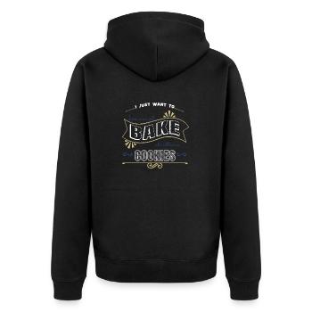 gift baking gift geek happy pastry christen - Unisex Premium Bio Zip Hoodie - Schwarz - Hinten - Nico (187cm)