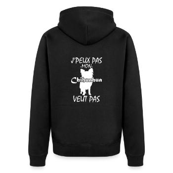 Mon chihuahua veut pas 1 - Veste à capuche bio Premium Unisexe - noir - Dos - Nico (187cm)